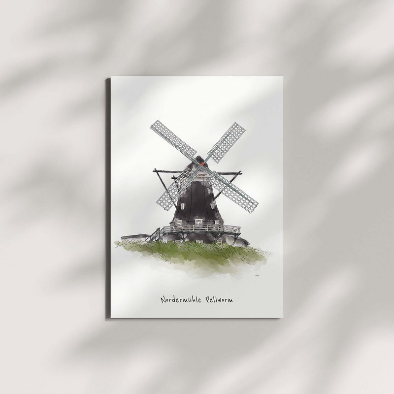 Postkarte Pellwormer Nordermühle