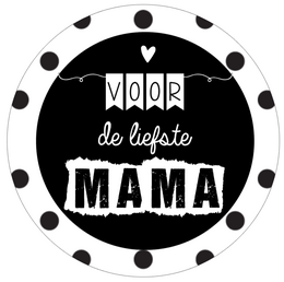 Knopfspiegel 56mm mit Text '' Für die süßeste Mama ''.