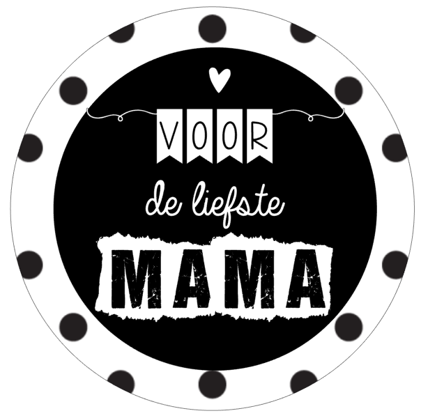Knopfspiegel 56mm mit Text '' Für die süßeste Mama ''.