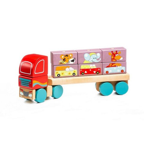 Hölzerner LKW mit Ziegeln