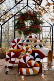 Patchworkkussen 'Gouden Lollipop'