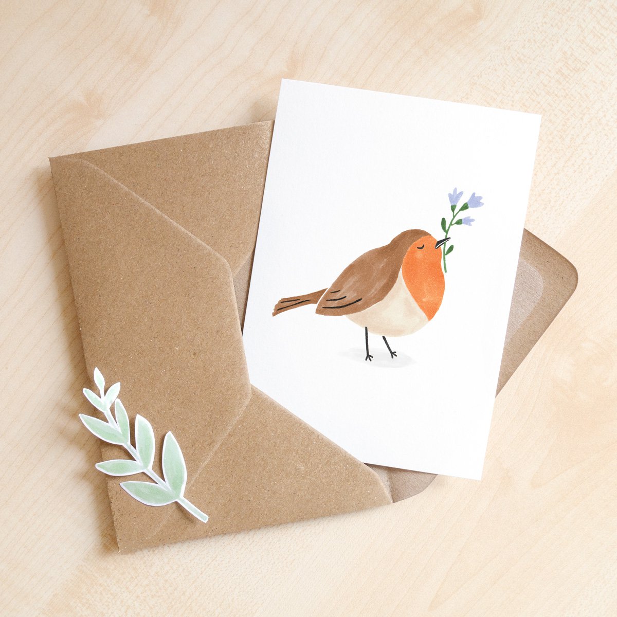 Postal | Petirrojo | Aves