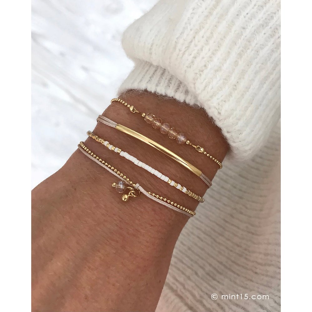 Dainty duo armbånd - champagne