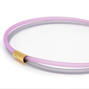 Rubber chain 2 lines, pink/light gray
