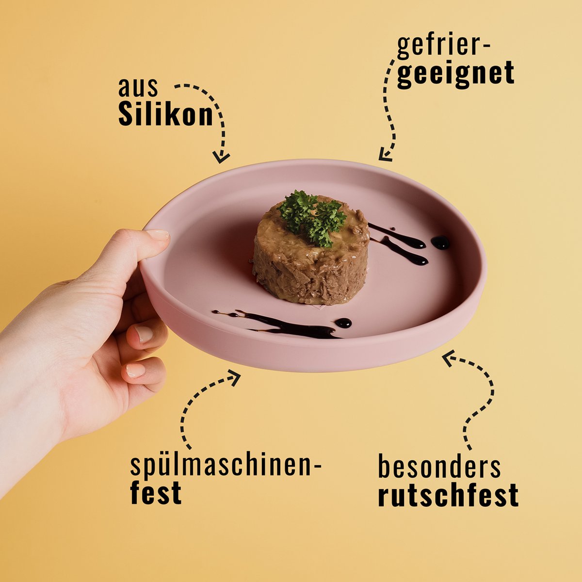 ne&no® Silikon Futterschale - Schnurrhaarfreundlich - extra flach - für Katzen