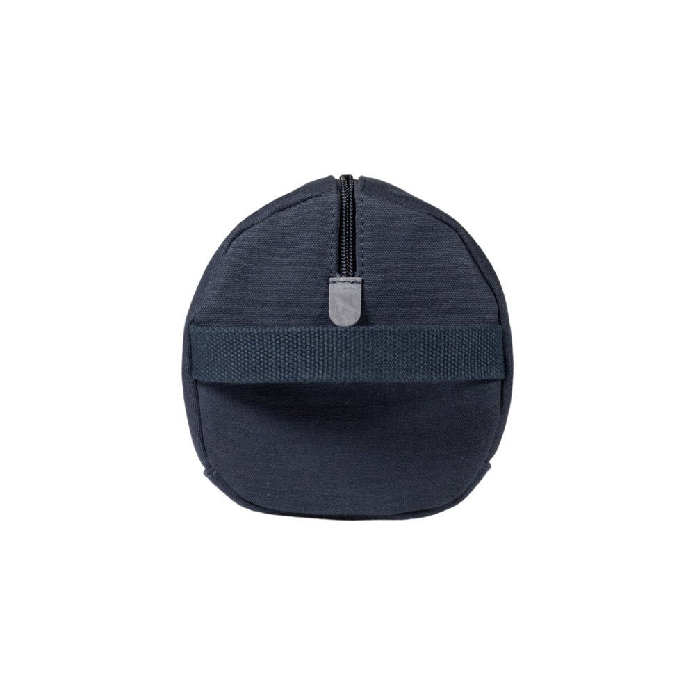 K2005DF | Beauty Case in Canvas 100% Cotton/Genuine Full Grain Leather, Naked. Blue colour. Side handle. Zipper closure. Dimensions: 25 x 15 x 17 cm. Packaging: TNT bag