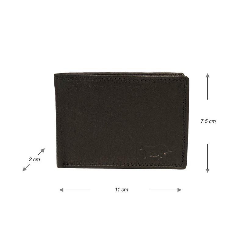 Men's Wallet Billfold Model Of Black Leather