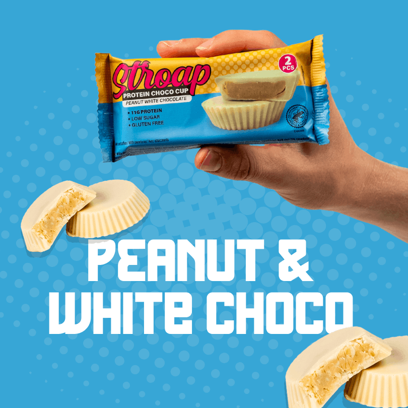 Eiwitarme pinda-witte chocoladebeker