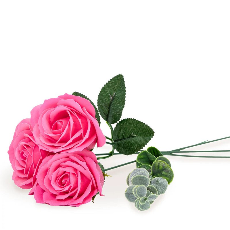 Strauß aus 3 Seifenrosen - Fuchsia