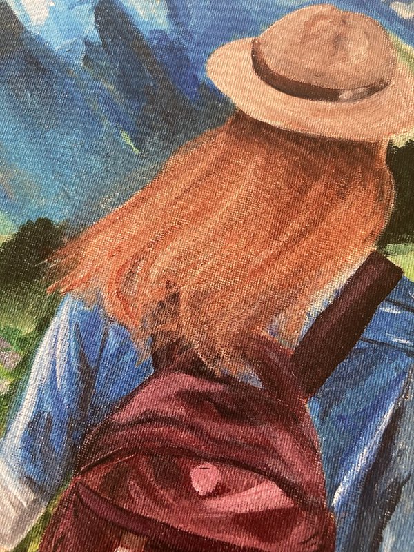 Kvinde i bjergene – Bergbloei | A4 kunst plakat