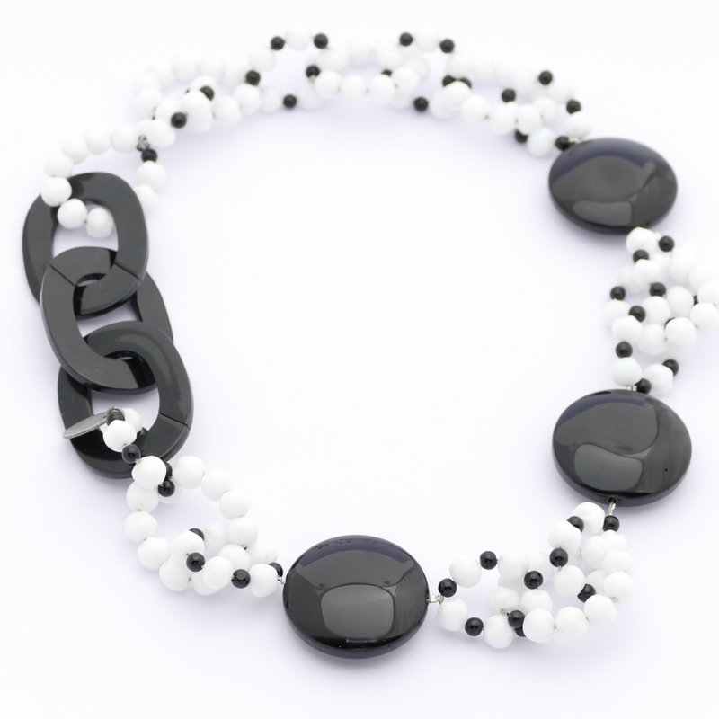 Collana Pedrita bianco e nero