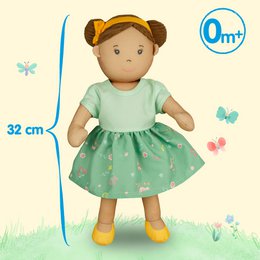 Stof Doll '' Livi '' med kjole til at sætte på og tage af, 32 cm