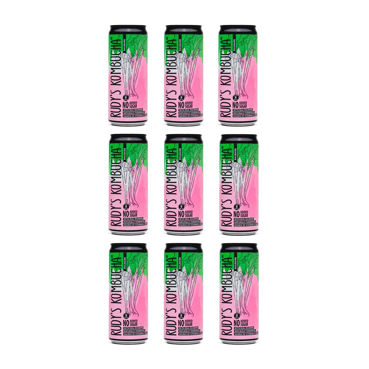 Rudys Real Rabarb Kombucha (24x330ml)