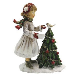 Image child 9x5x12 cm white green plastic Christmas decoration