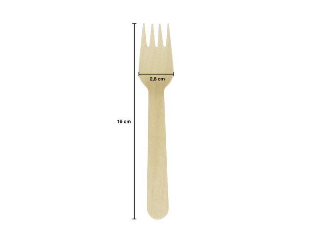 Vork Kangaro hout 160mm pak a 200 stuks biologisch afbreekbaar