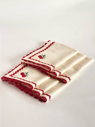 Tovagliette ricamate Cherry Crush - Set di 6