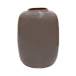 A tall, cylindrical vase in a neutral gray color. The vase has a simple, minimalist design that would complement a variety of decor styles.