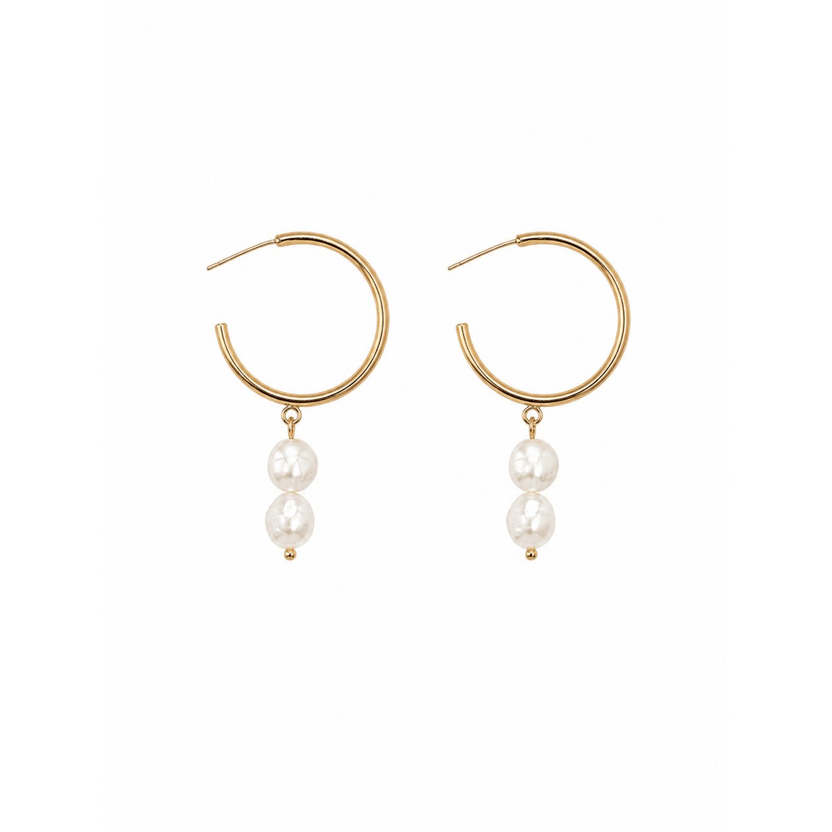CHARLIZE – Creolen mit goldenen Flussperlen