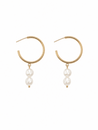 CHARLIZE – Creolen mit goldenen Flussperlen
