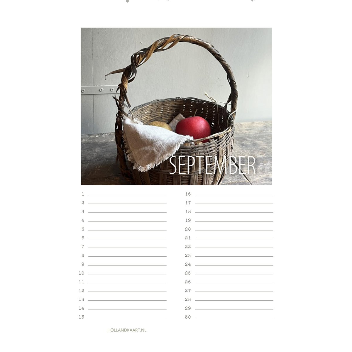 Calendario de cumpleaños No. 5 Rural/sobrio