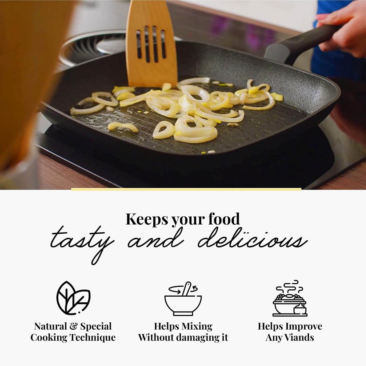 6 Piece Wooden Kitchen Spatula Set - 30cm length