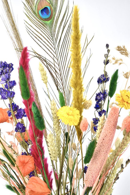 Tørret blomsterbuket - Good Vibes - 70 cm - Naturlige blomster