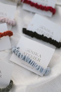 Skinny No plastic Elastic Linen Scrunchies - Linen Hair ties