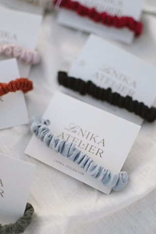 Dünne elastische Leinen-Scrunchies ohne Plastik – Leinen-Haargummis