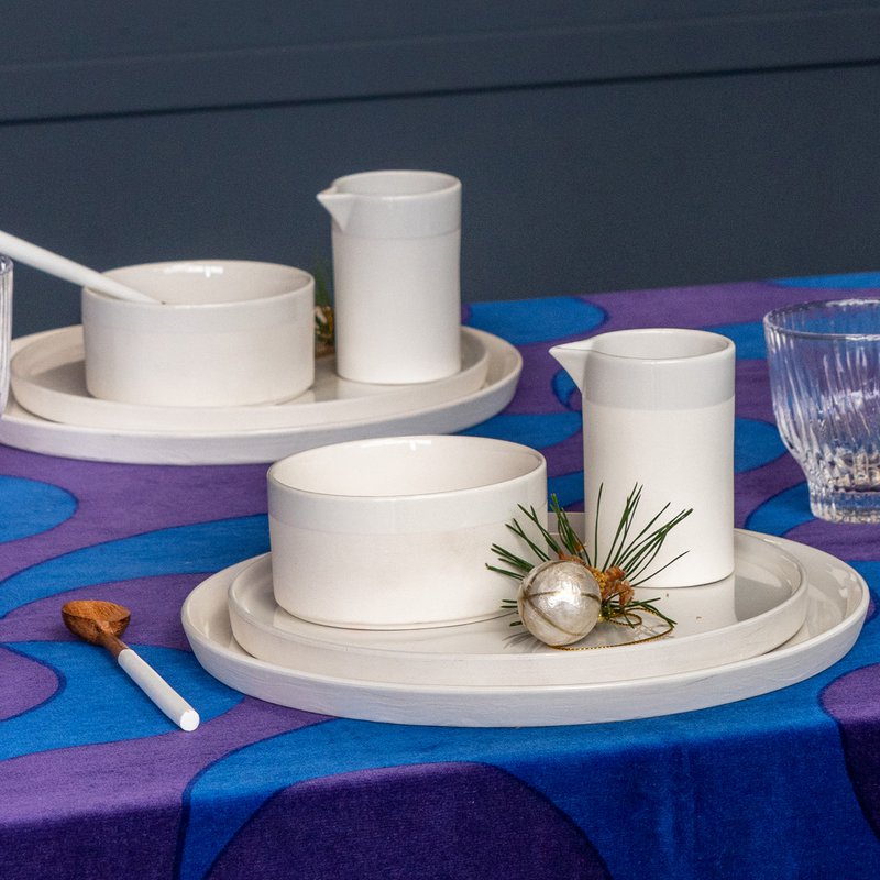 Bowl Cyl S cer mat w.band white 10,5x5cm
