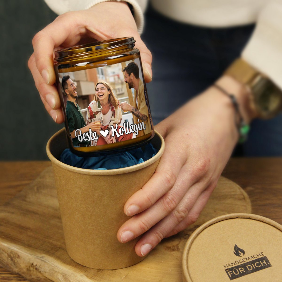 Bougie parfumée personnalisée | Logo de l'employé cadeau promotionnel