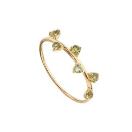 Vergoldeter Peridot-Satellitenring