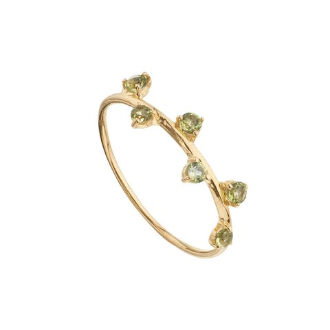 Vergoldeter Peridot-Satellitenring