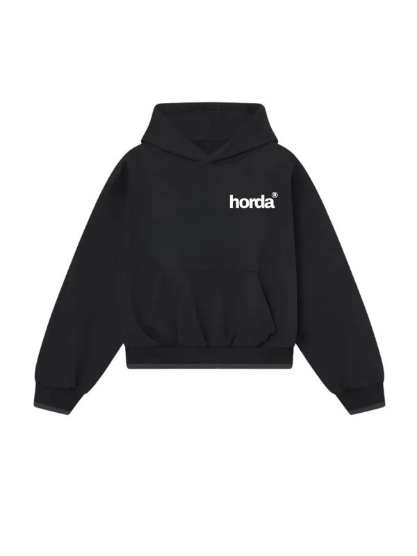Felpa Nera Boxy Fit 330g Human | Made in Italy - Horda Brand