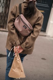 Boston fanny pack - Houndstooth (khaki og bordeaux)