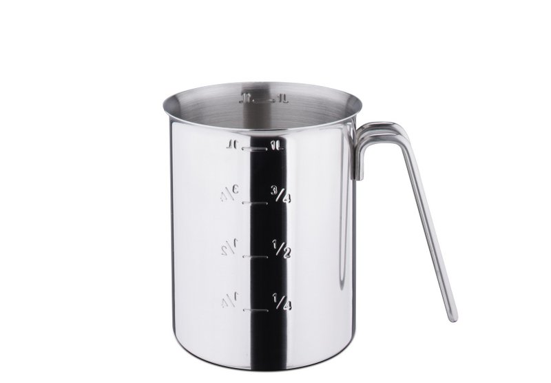 Maatbeker van gepolijst RVS 1 liter