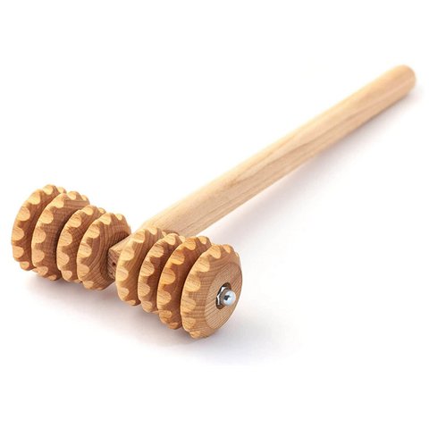 T-vormige houten cellulitis massagerol Lymfedrainage Massager Maderotherapie