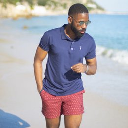 Blå Polo Shirt Herre Sommer | Sanwin Beachwear