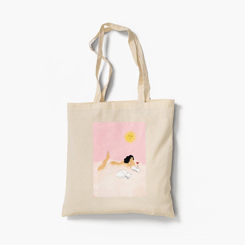 Cloud, Cat And Wine - Borsa Tote Organic