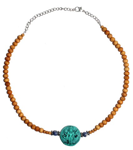 Chocker Sandalwood -Turquoise Vishnu