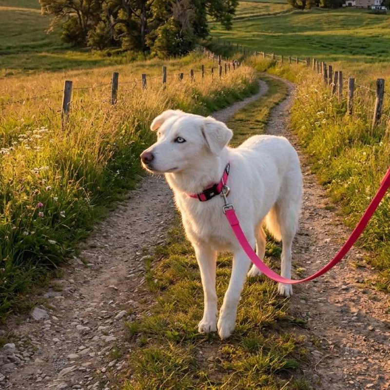 Waterproof multi-position leash Neon pink