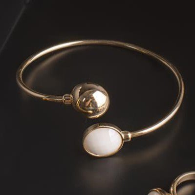 Perly Gemstone Armreif - Perliges Porzellan