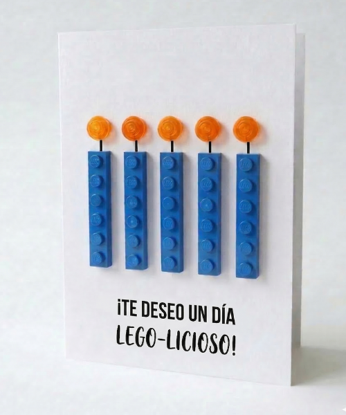 Carte postale Je vous souhaite un anniversaire – Brique de construction LEGO
