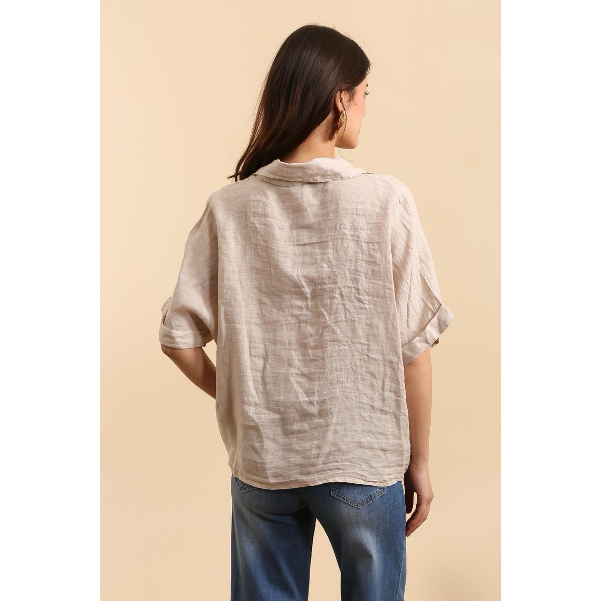Shirt with a linen flower Ref. 20341