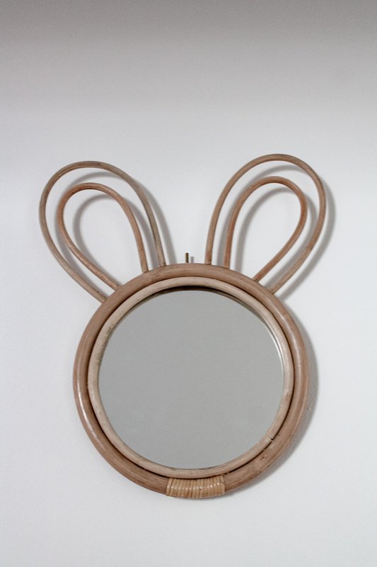 Rattan Spiegel Hase