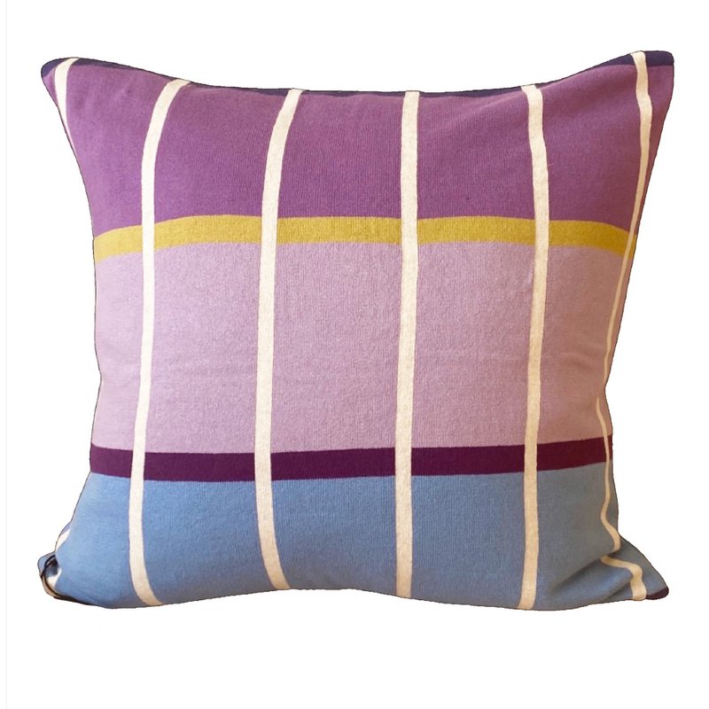 Alvin-Kissen Lila, weicher Jacquard-Baumwollstrick