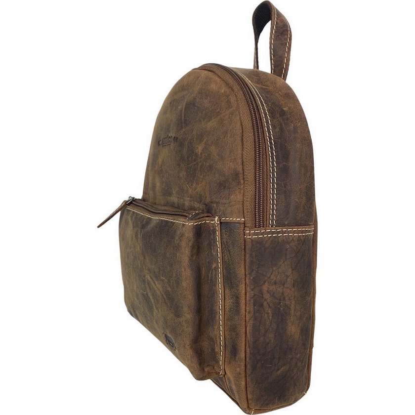 Small Cognac leather backpack for women - Arrigo buffalo