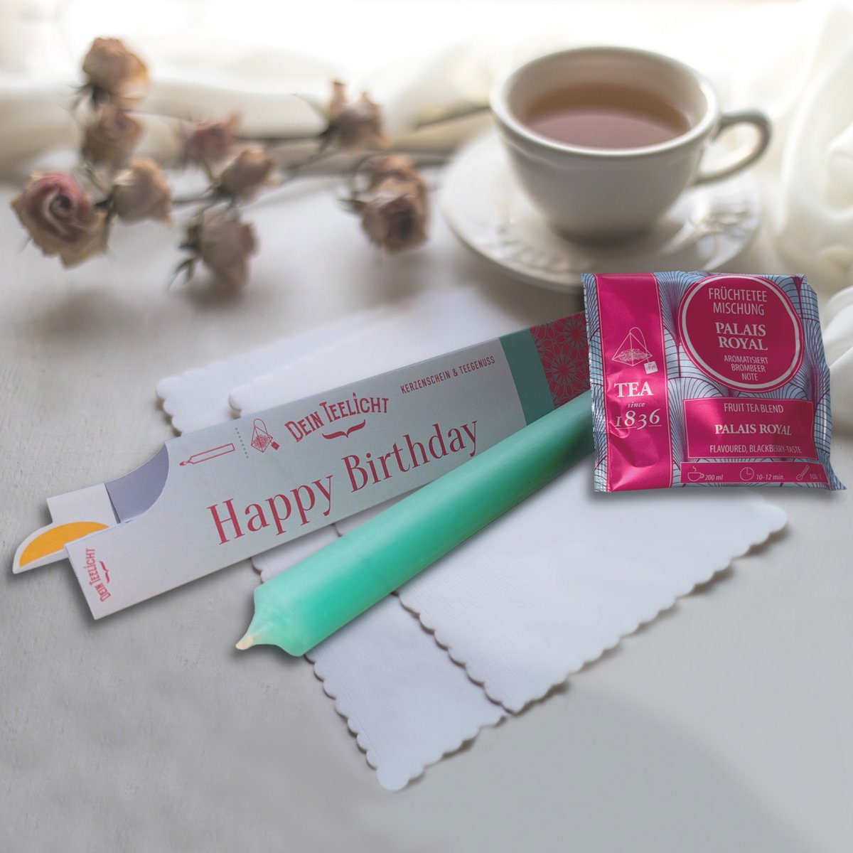 DEIN TEELICHT / Kerzenschein & Teegenuß / Happy Birthday / VE 12