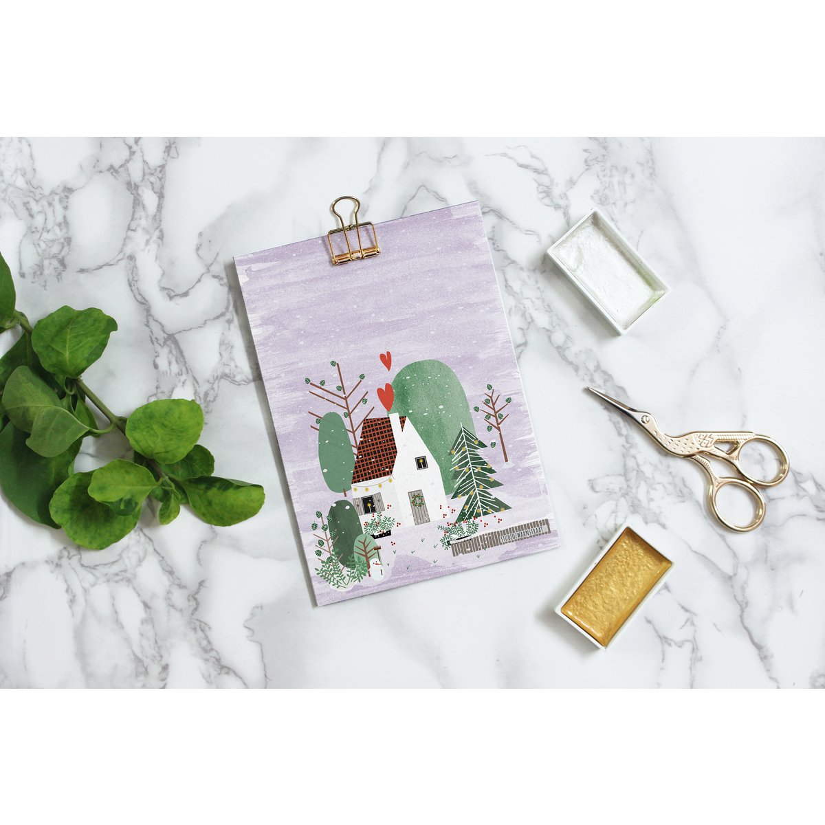 postcard - series 'Christmas' - 'happy home christmas'