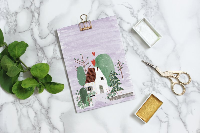 carte postale - série 'Noël' - 'joyeux Noël à la maison'