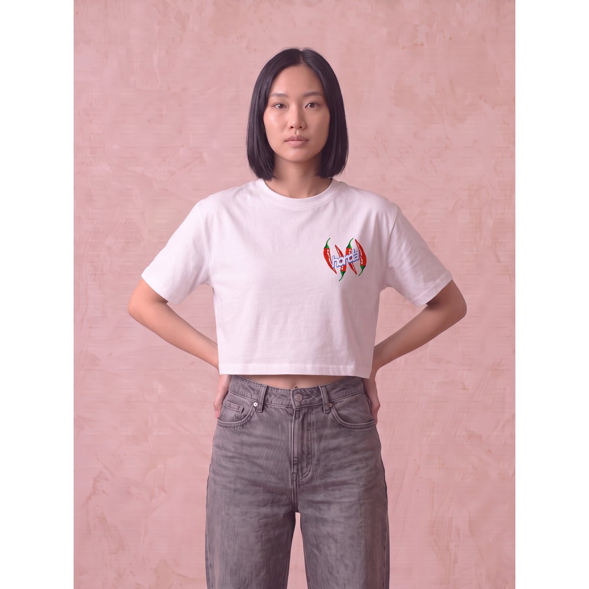 Cropped T-shirt voor dames, 180 g